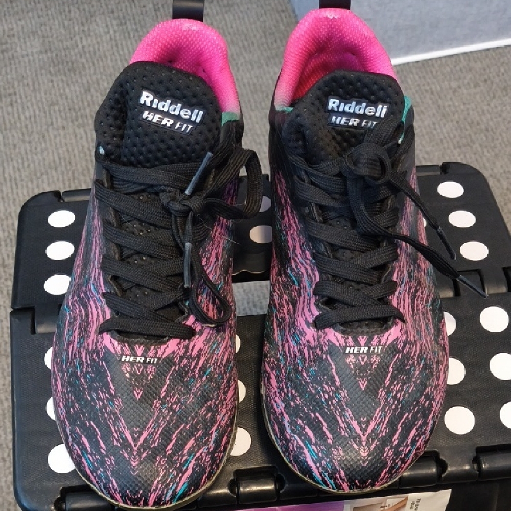 Riddell Women's Black and Pink Cleats Shoes